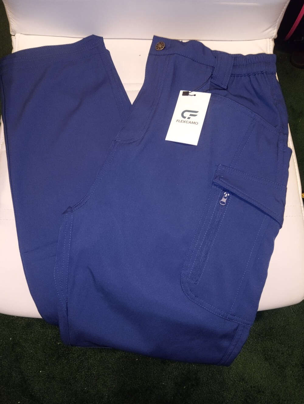 NWT Flex Camo Navy Blue Tactial Cargo Work Pants Size 34 Length 32.